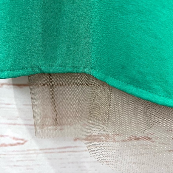 Bcbg MaxAzria Runway Collection Kelly Green Fei Fei Mini Ruffle Strapless Dress - Picture 4 of 16